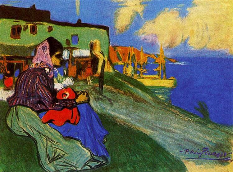 Pablo Picasso Classical Oil Painting Gypsy In Front Of Musca